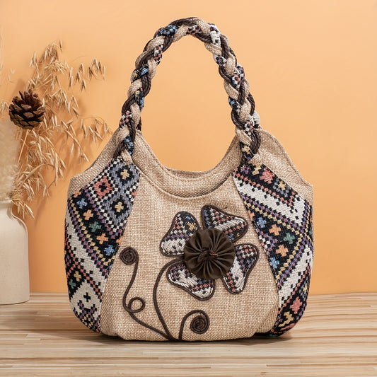 Elina - Handmade Floral Embroidered Tote Bag